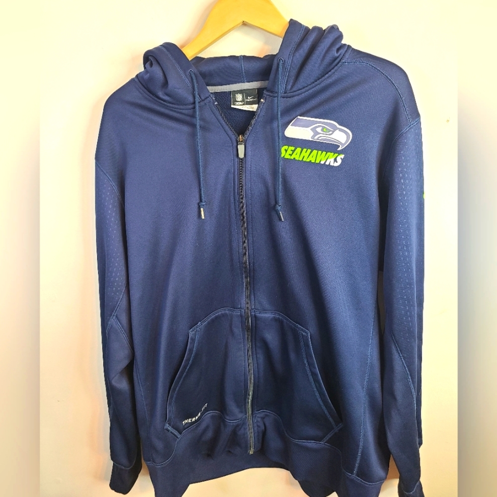 Nike Thermal Fit Sweatshirt Seattle Seahawks NFL - SIZE XL - Blue Green Football